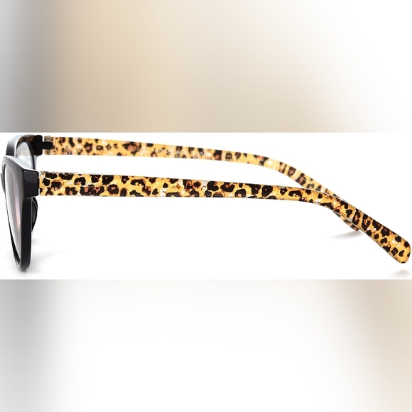 Betsey Johnson Cateye Leopard Print Glasses With Pink Case - Picture 3 of 5